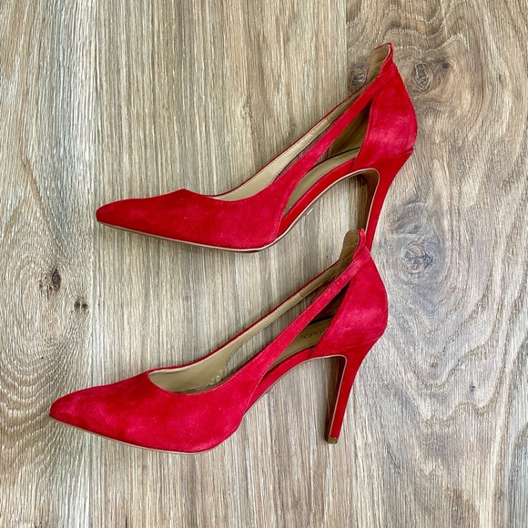 Michael Kors Cersei Red Suede Size 7 M EUC - Picture 3 of 8